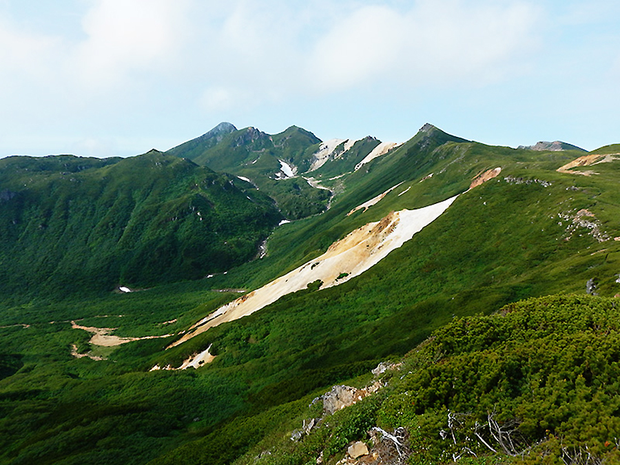 緑が茂る知床連山